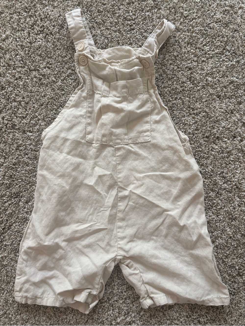 ZARA Cream Kids Overalls - Lightweight Linen-Blend
